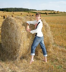 Twink Jaroslav strips on open field and jerks off solo Gay Porn 