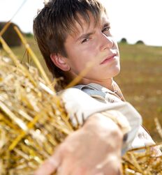 Twink Jaroslav strips on open field and jerks off solo Gay Porn 