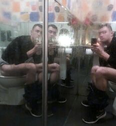 Opss, fun caught boys porn bathroom toilet 