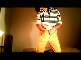 Hot striptease and selfsuck