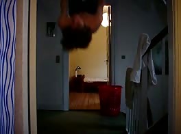 Tea-kun jerks off upside-down!