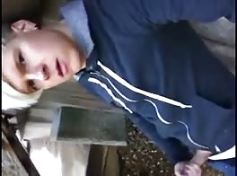 lad outdoor wanking