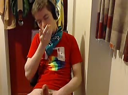 Twink scout jacks off and cums