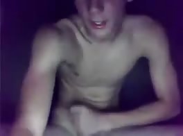 18yo blonde boy wanks on bed