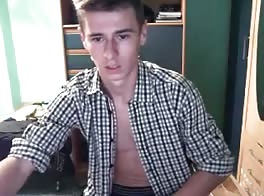with his plaid shirt
