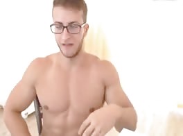 muscular young masturbating