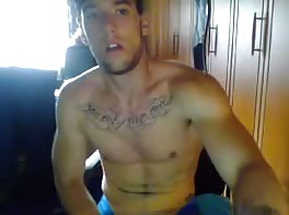 Young athletic masturbating