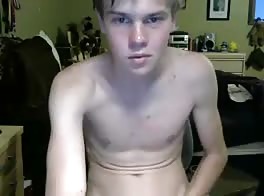 blond gay plays with his ass
