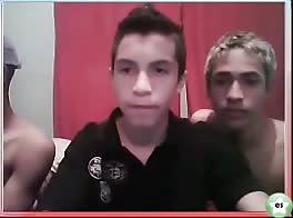 Cute young trio by Webcam