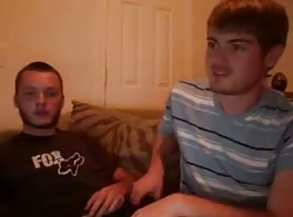 straight couple convinced to jerk-off his buddies cock