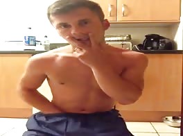 Masturbating in the kitchen