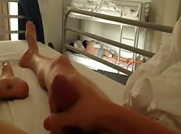 while looks at him