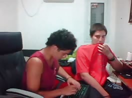 Young couple red