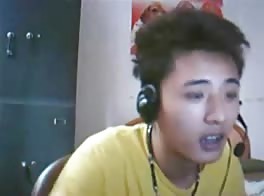 Asian masturbating