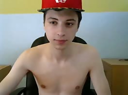 a cute guy masturbating