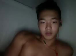 Asian boy masturbating