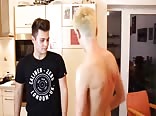 BDSM cute young boy has fun by whipping