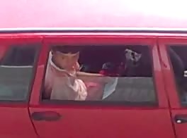 Caught wanking in the car 