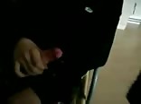 Crazy dude cumming among his friends