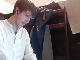 skinny white boy jerks off