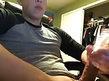 Asian playing with toys and  shooting a monstrous load