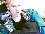 Blond boy and his webcam