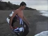 Cumshot at the beach