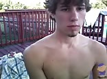 Twink jerking off out side