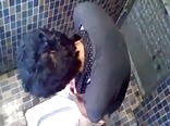 Public restroom spy wank
