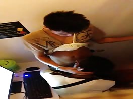 Blow job in cyber cafe