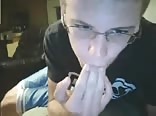 blonde nerd with glasses