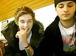 2 boys show one looks hung