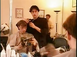 Tight Glistening Barber Shop Handjob