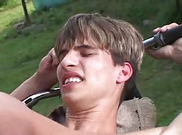 Youngster Show Love Hot twinks outdoors