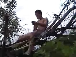 young latin boy jerk off outside