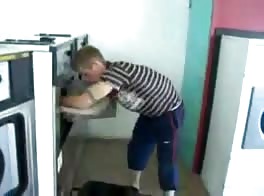 CuteKidStripsNakedInThePublicLaundramatToWashHisClothes