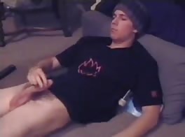 wanks and cums watching porn