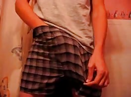 twink jacks off in boxers