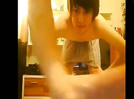 Daddy Fondles Son's Smooth Cock