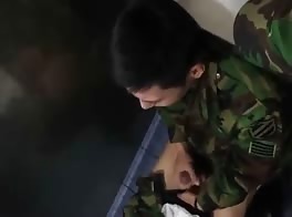 soldier wa in train station