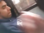 Hot jerk inside the bus