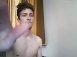 Horny guy cums on cam