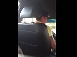 Taxi driver jerking the passenger
