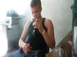 Smoking and Jerking on Back Patio