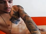 Hot tatooed romanian guy masturbating