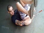 Bottle rocket shot out of ass