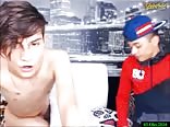 2 cute and smooth Latin boys masturbating and filming