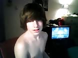 Young and all smooth he masturbates in his living room