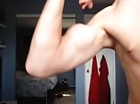 Skinny Teen flexes Peaked Bicep