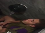 spy boy cumshot in WC